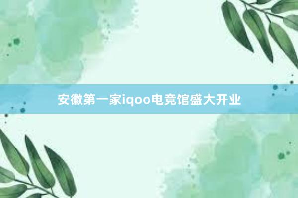 安徽第一家iqoo电竞馆盛大开业