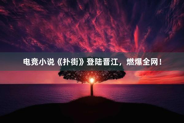 电竞小说《扑街》登陆晋江，燃爆全网！